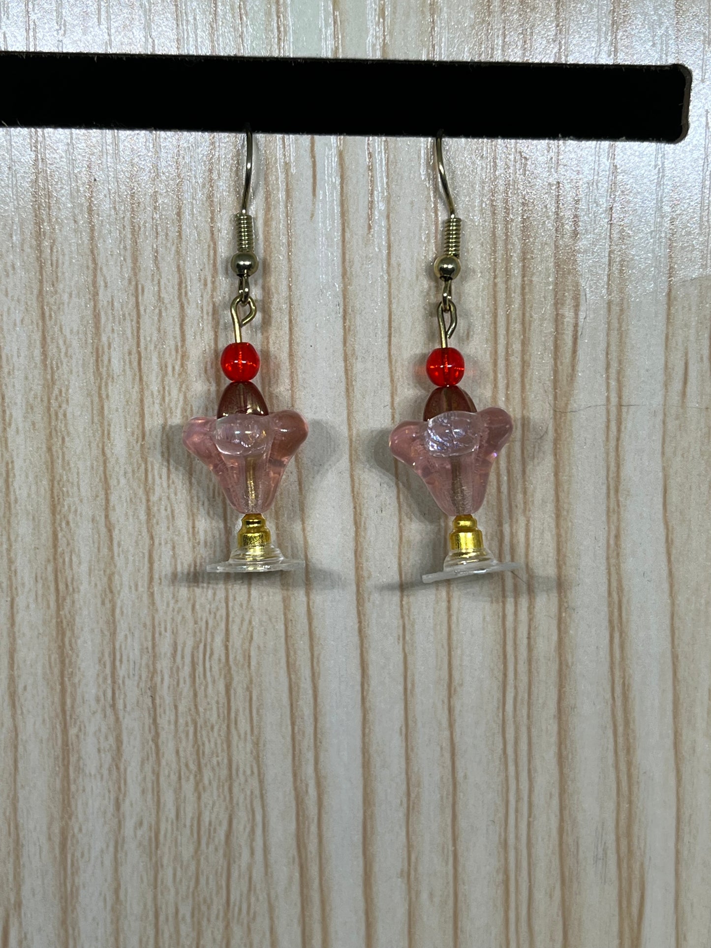 Pink ice cream float earrings E13