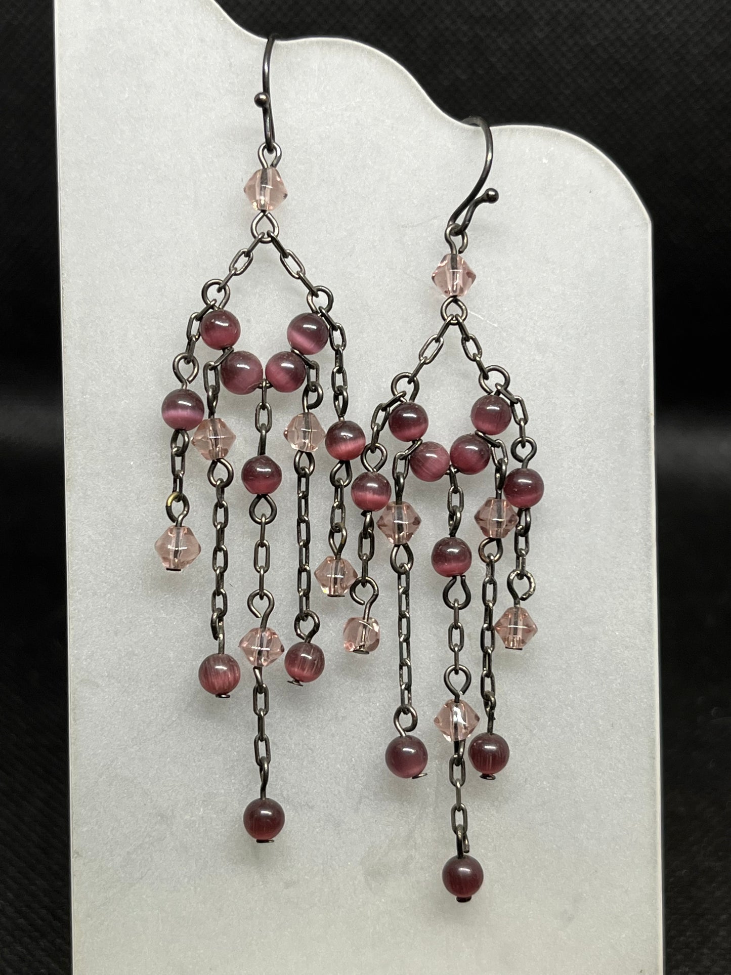 Purple chandelier earrings E841