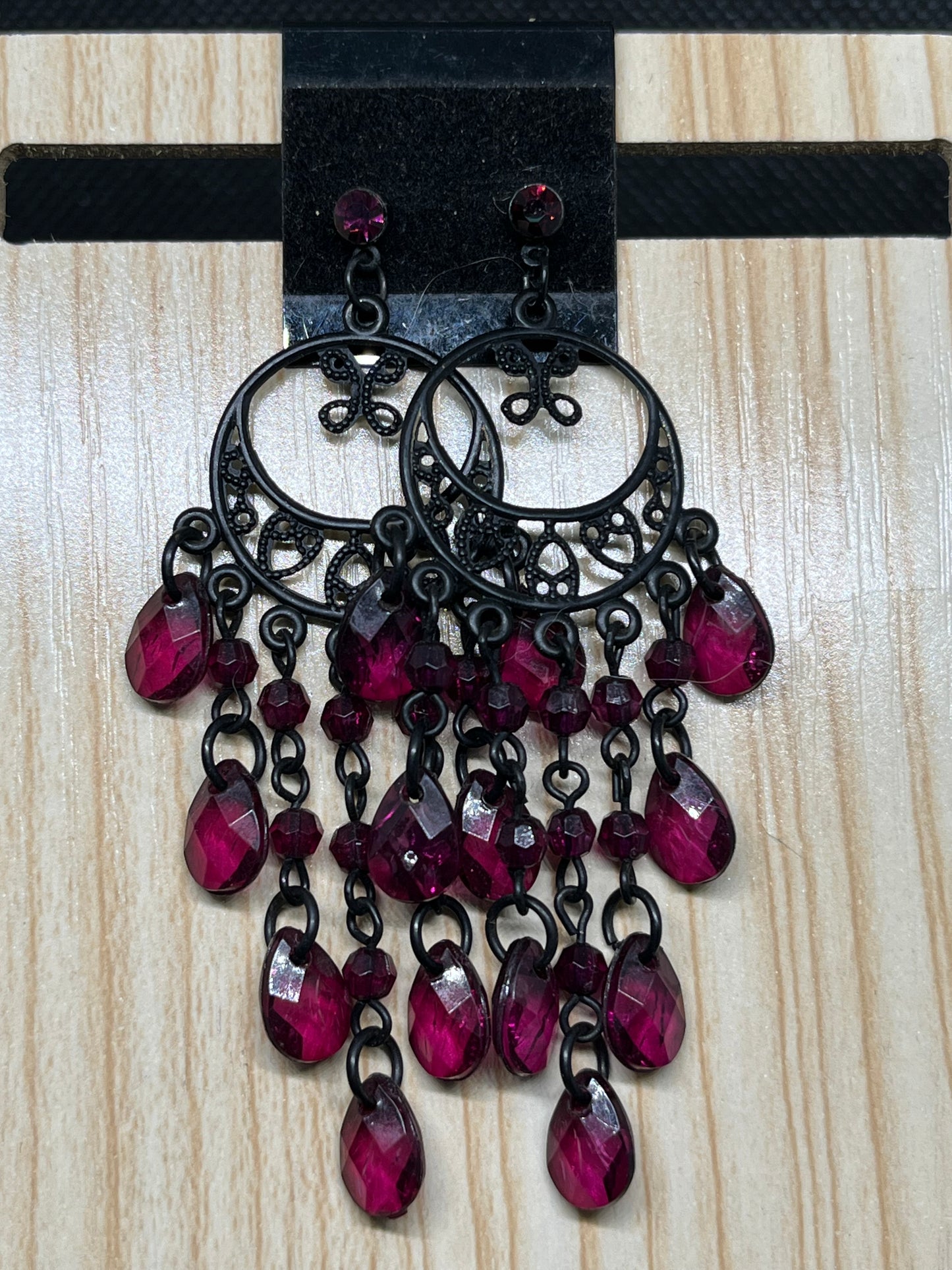 Purple chandelier earrings E848