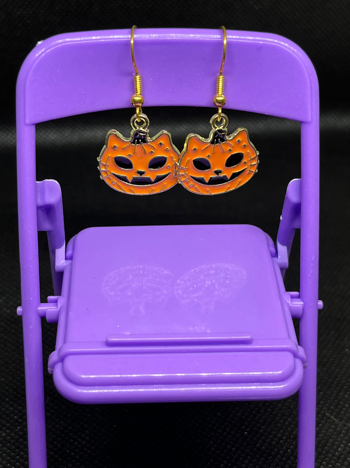 Cat pumpkin earrings H50