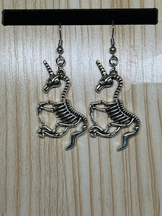 Unicorn skeleton earrings H175