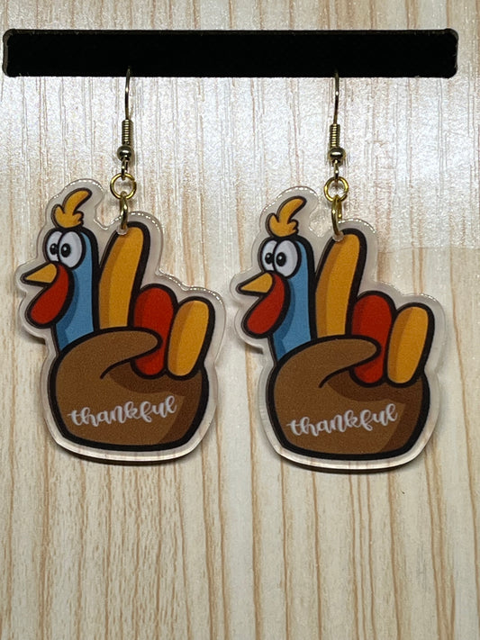 Hand turkey earrings TK18