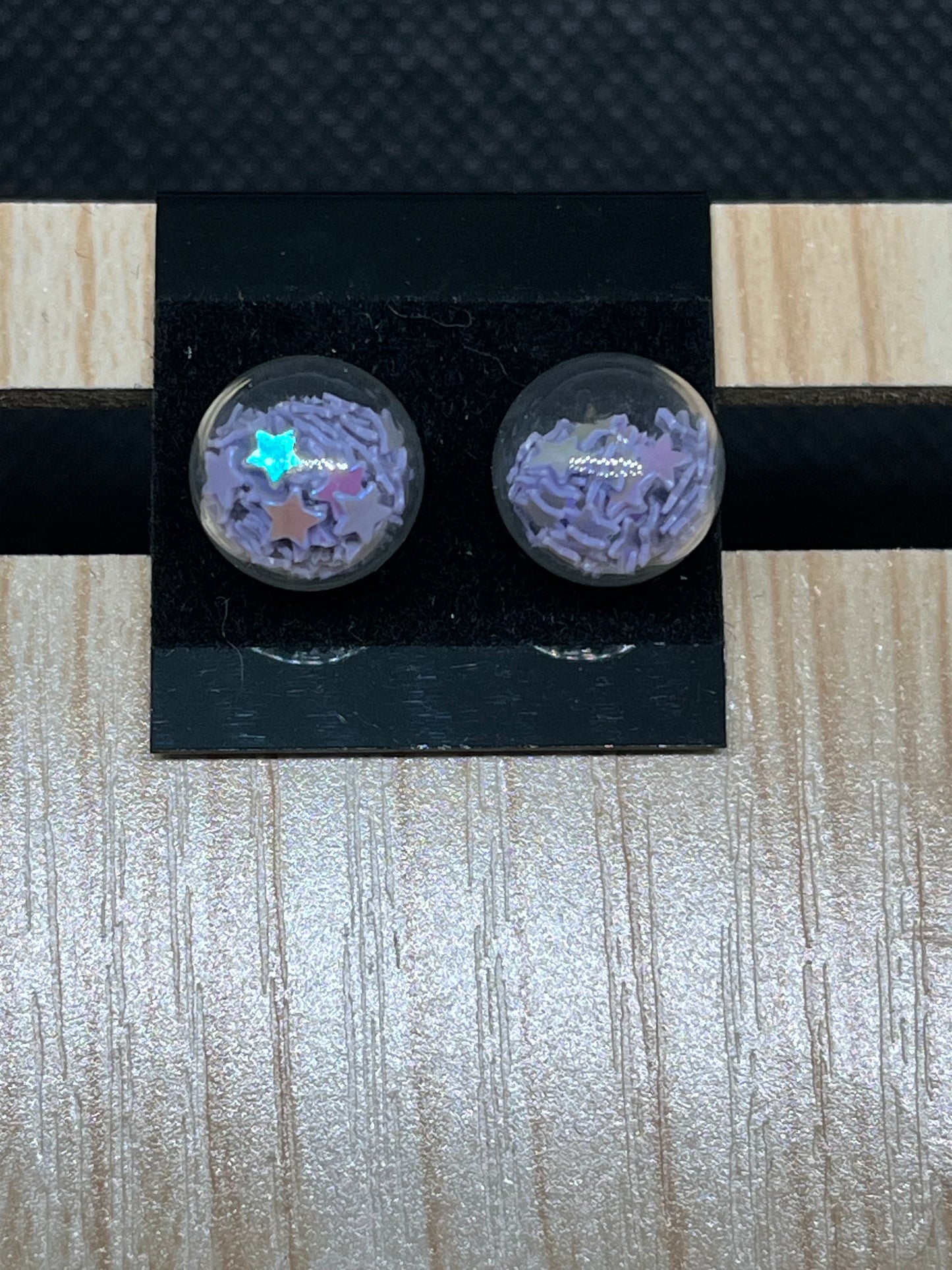 Purple stars stud earrings E868