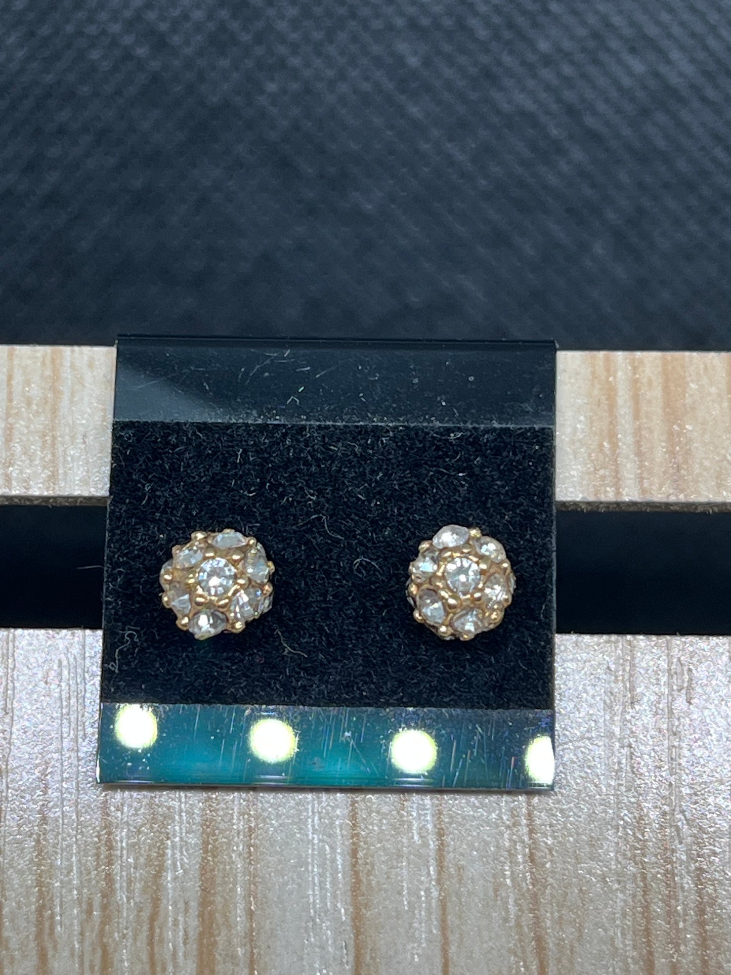 Gem covered ball stud earrings E879