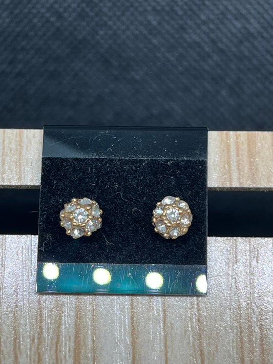 Gem covered ball stud earrings E879