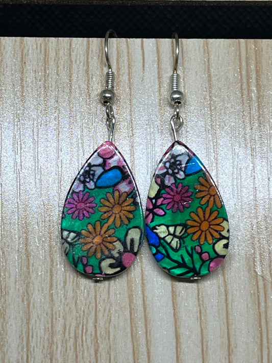 Flower drop earrings E164