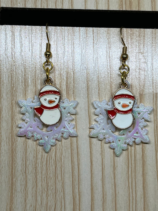 Snowman earrings C64