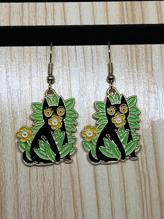Cat earrings E390