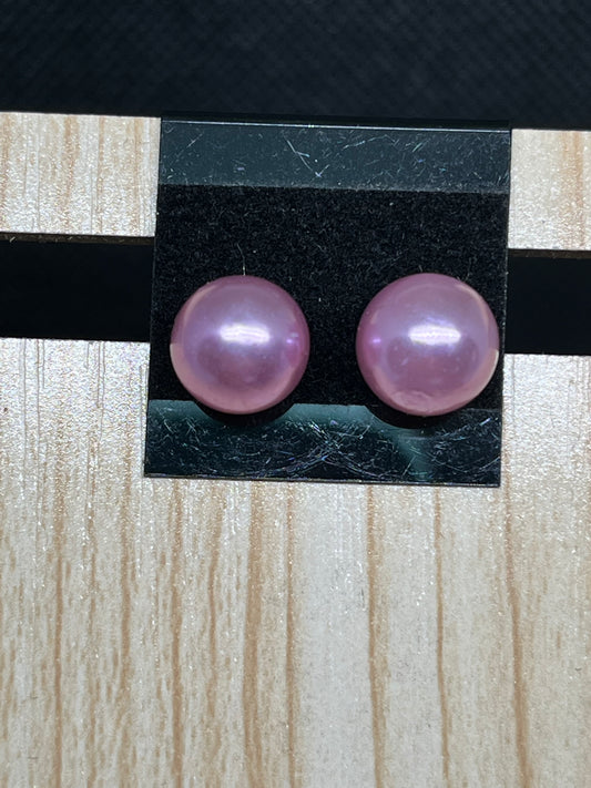 Lilac pearl earrings E916