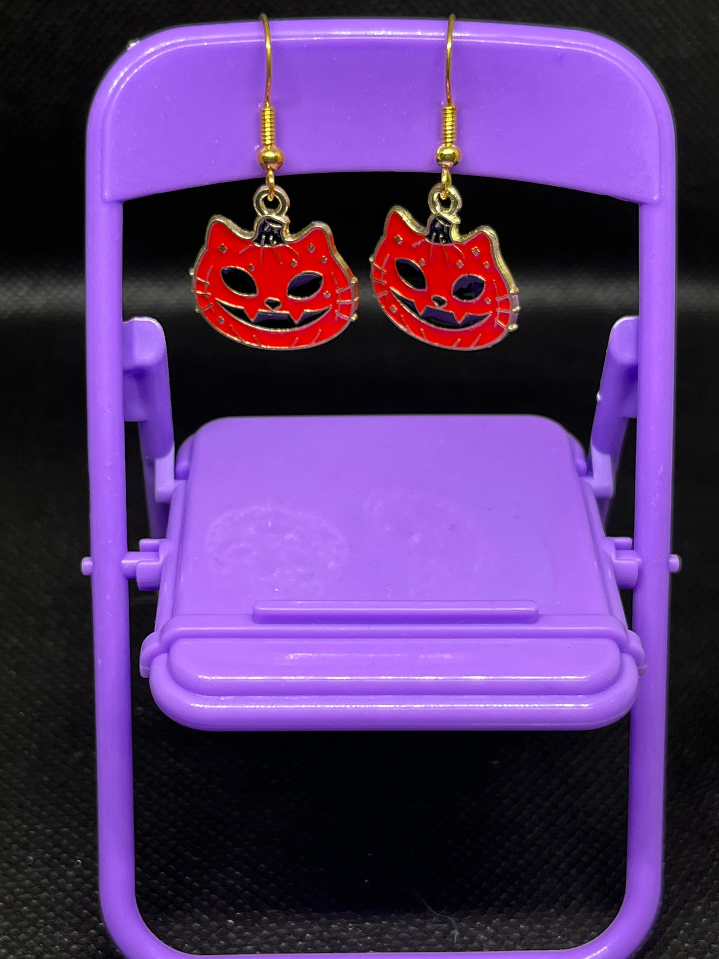 Cat pumpkin earrings H48