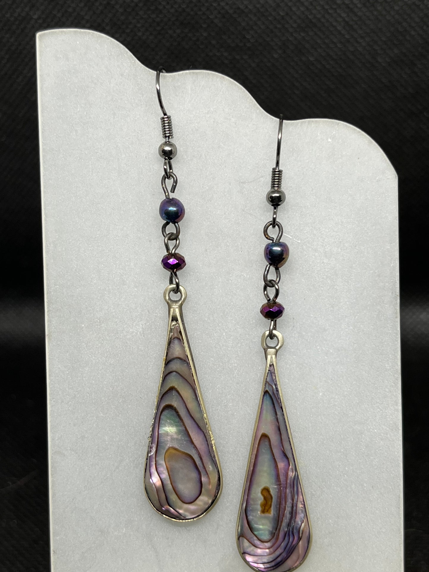 Purple shell charm earrings E843