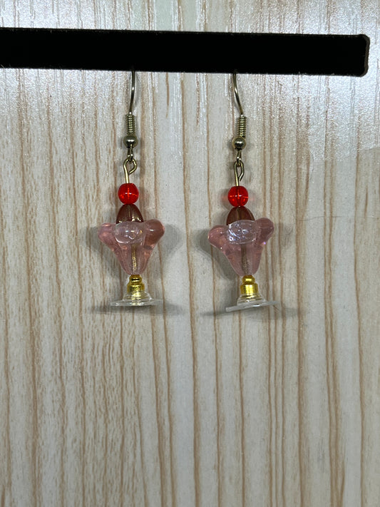 Pink ice cream float earrings E13