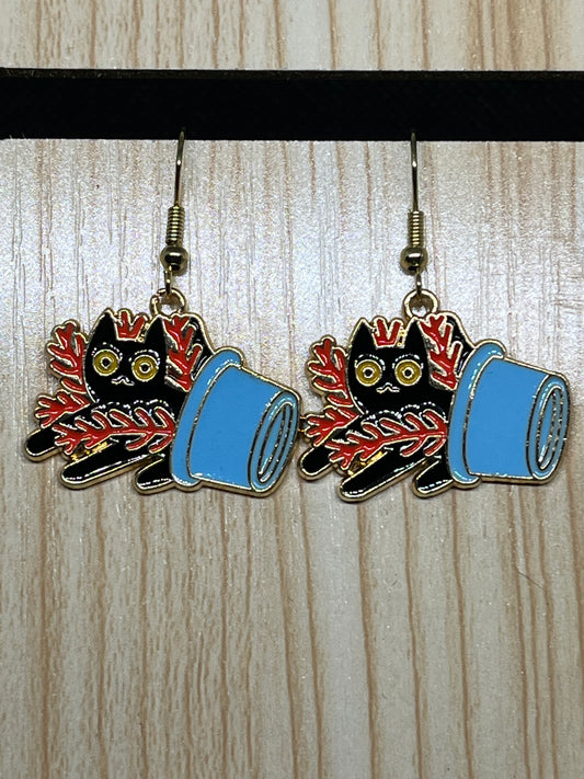 Cat earrings E393