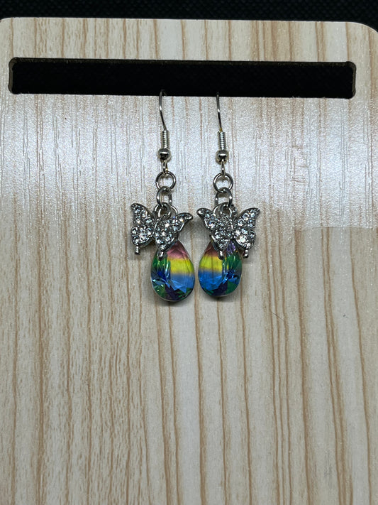Butterfly with drop earrings E7