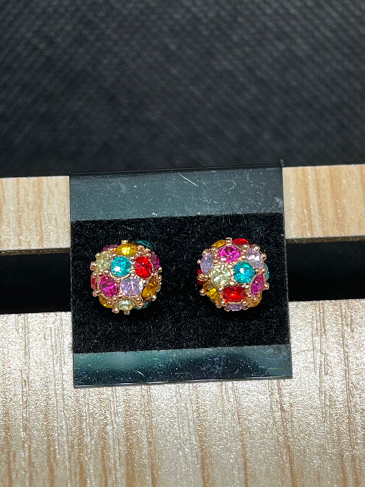 Multicolored gem stud earrings E870