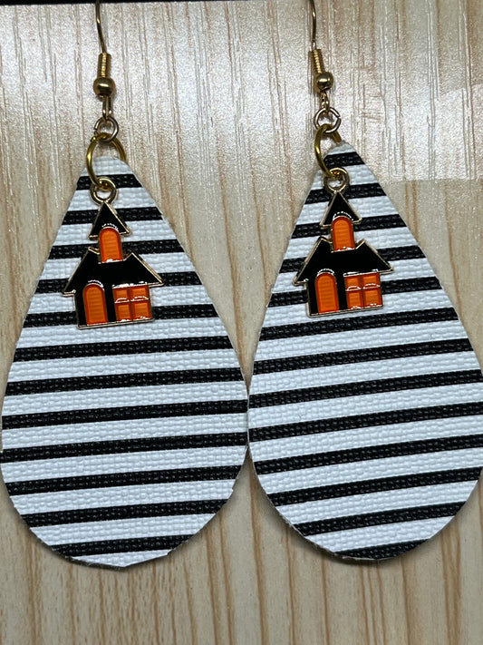 Haunted house earrings H162