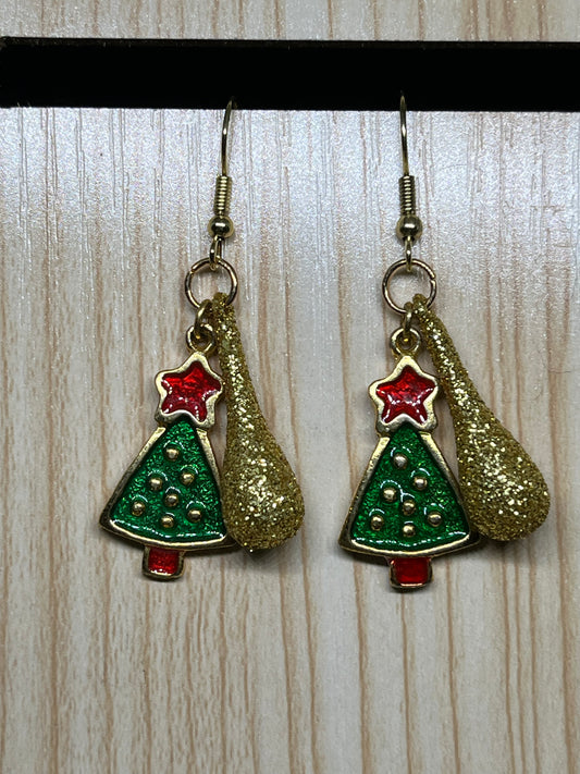 Christmas tree earrings C16
