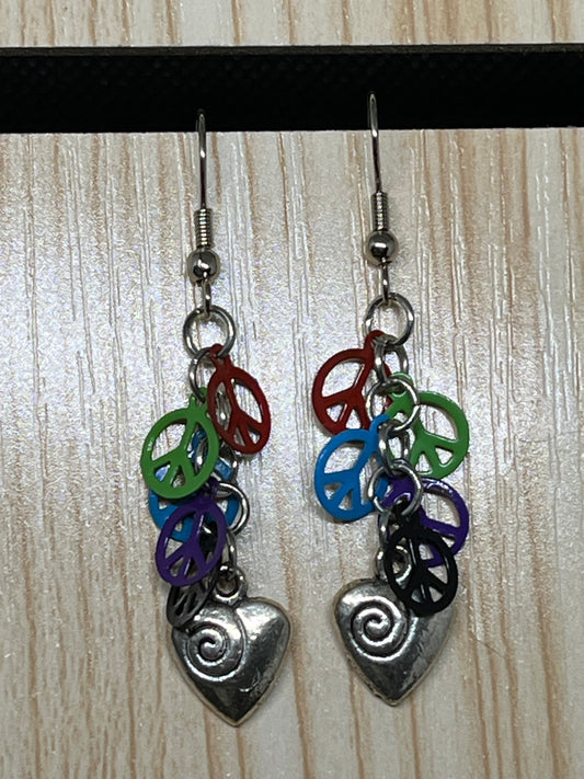 Peace sign earrings E661