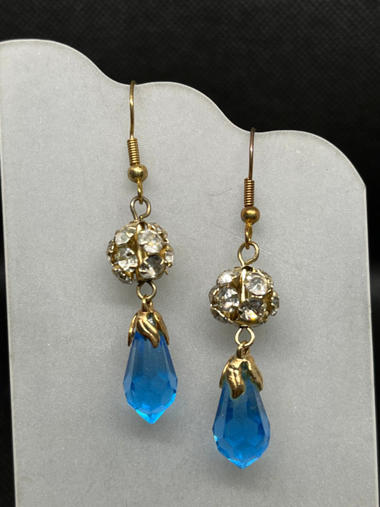 Blue drop dangle earrings E836