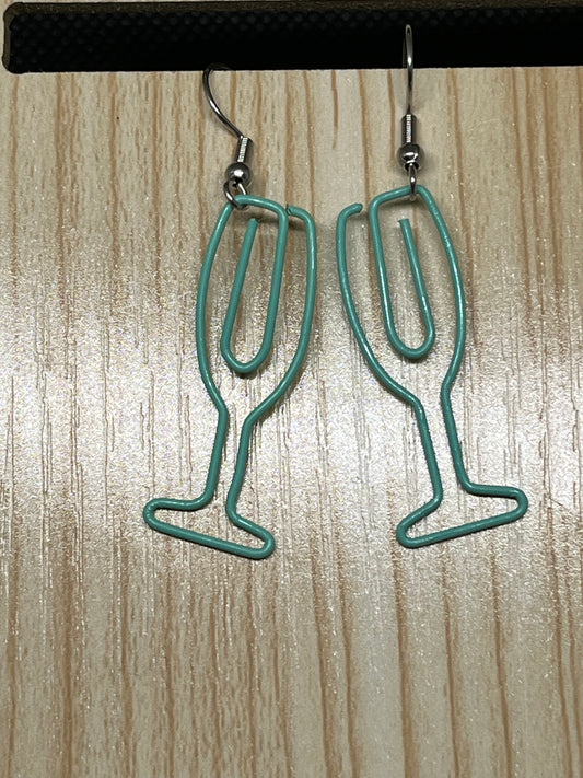 Wine glass earrings E47