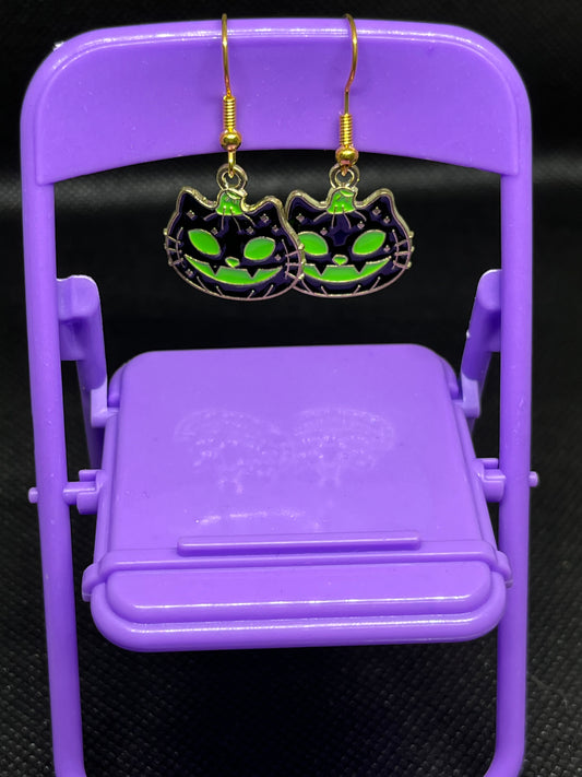 Cat pumpkin earrings H51