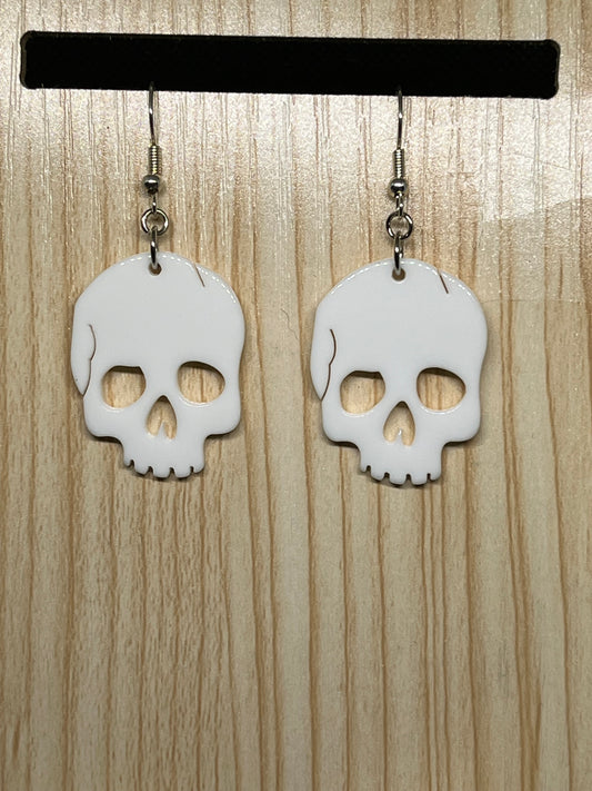 White skull earrings H66