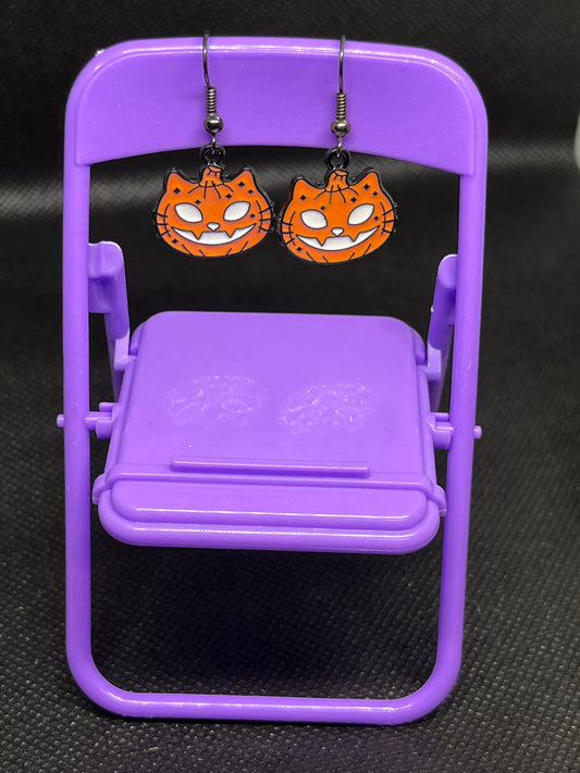 Cat pumpkin earrings H52