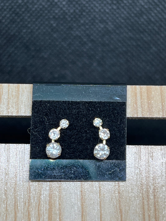 Trio gem stud earrings E893