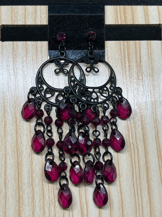 Purple chandelier earrings E848