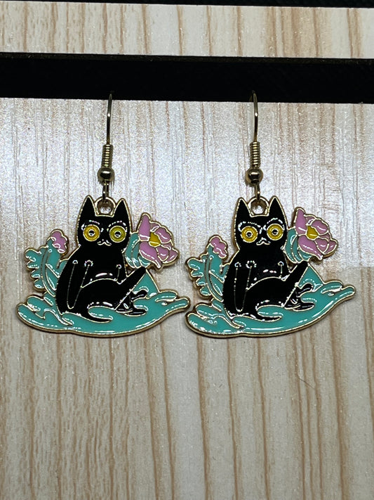 Cat earrings E392