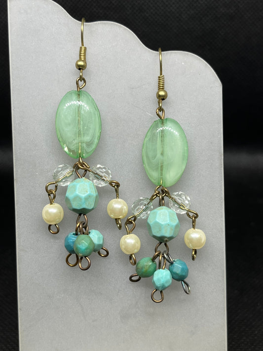 Light turquoise chandelier earrings E815
