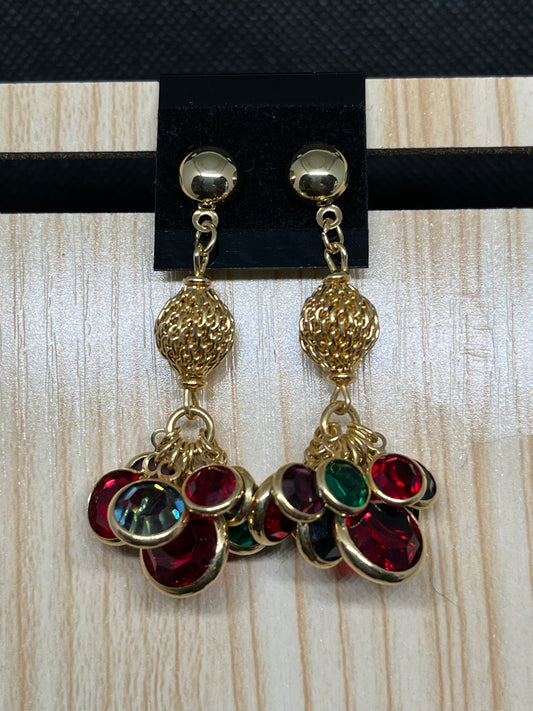 Multicolored charm dangle earrings E847