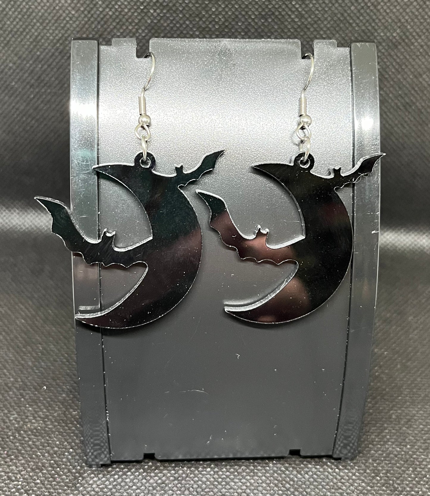 Bat and moon earrings H123