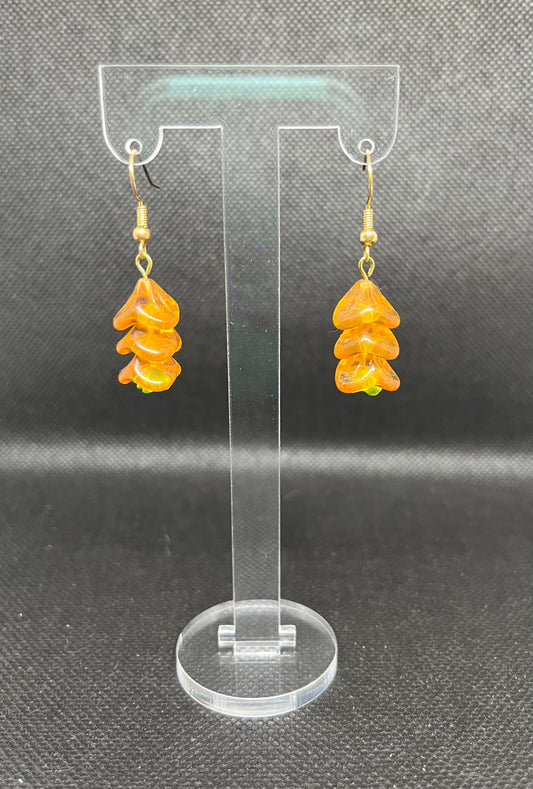 Amber tree earrings C4