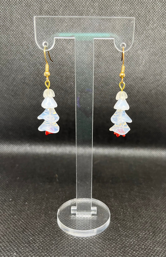 Christmas tree with brown trunk earrings C2