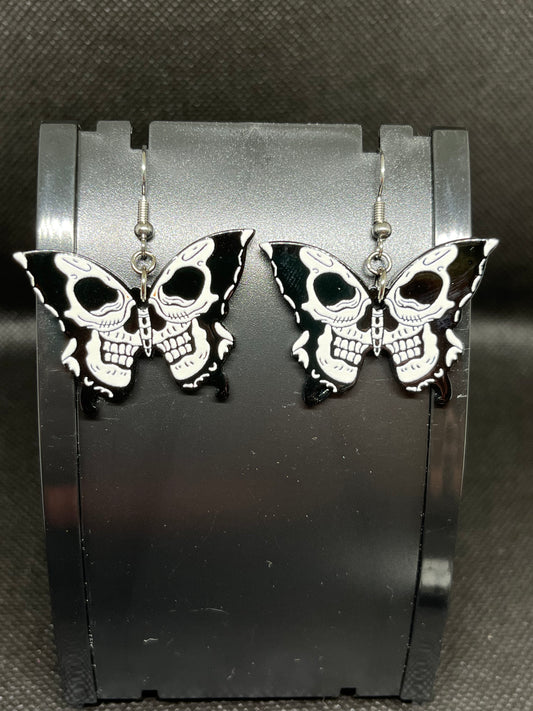 Skull butterfly earrings H69