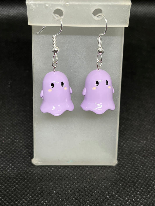 Purple ghost earrings H107