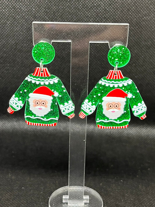 Santa sweater earrings C126