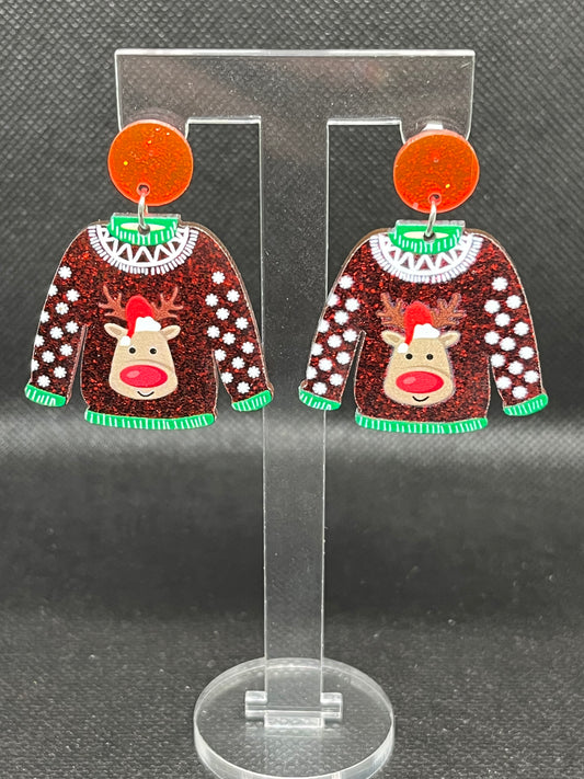 Rudolph sweater earrings C127